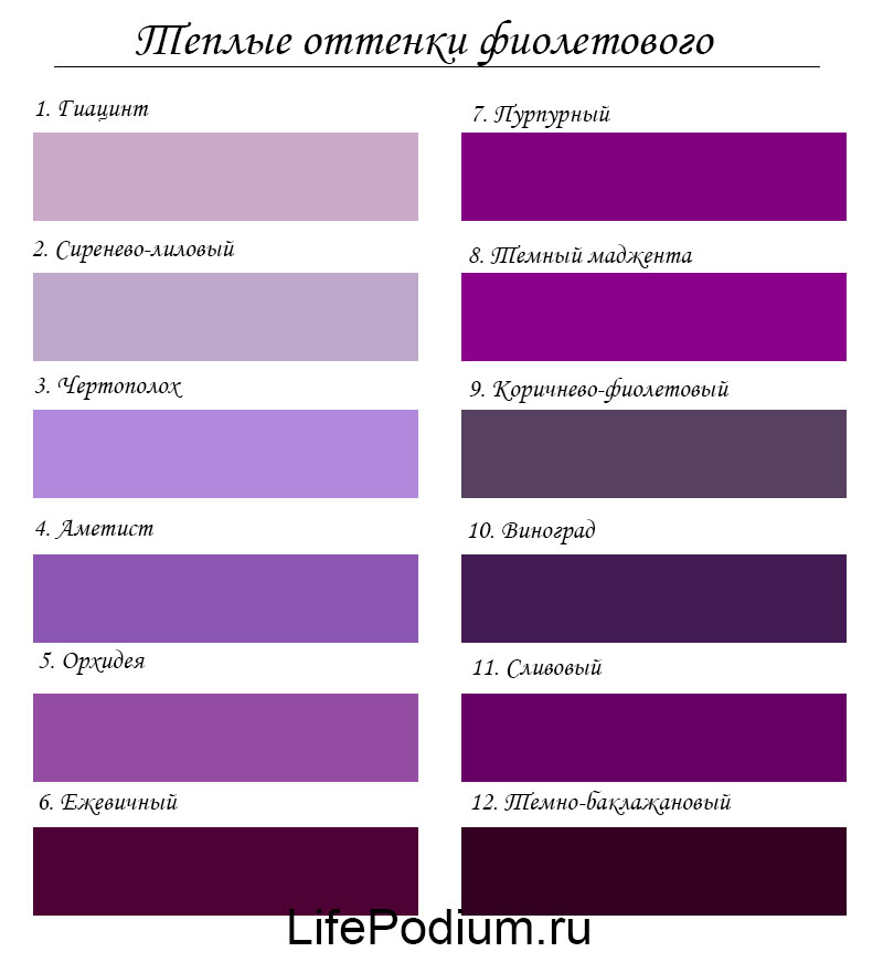 С какими цветами сочетается фиолетовый цвет в интерьере? Интересные сочетания фиолетового цвета в одежде